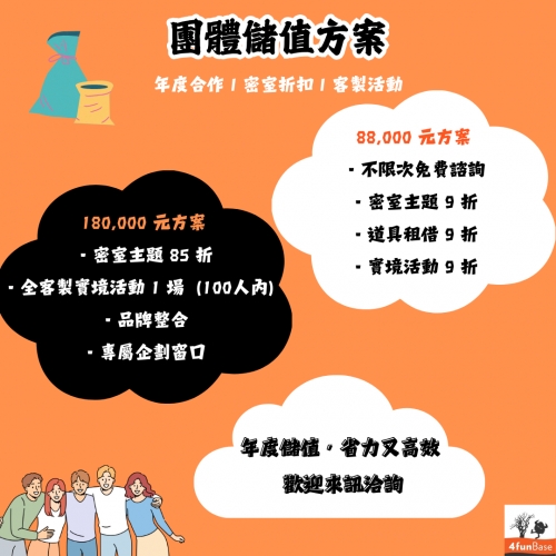 團體儲值方案來囉